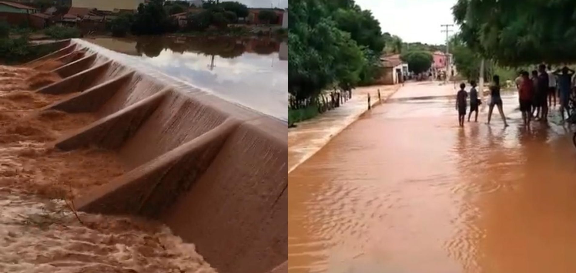 Fortes chuvas causam cheia em riachos e barragem transborda em Vera Mendes